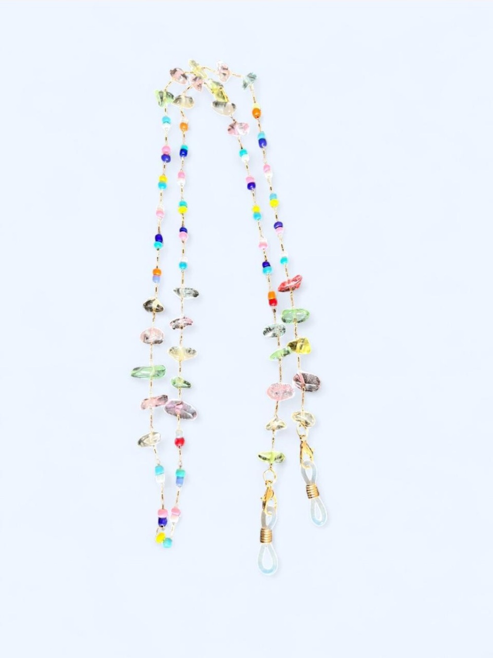 Pastel Crystal & Rainbow Beaded Glasses Chain